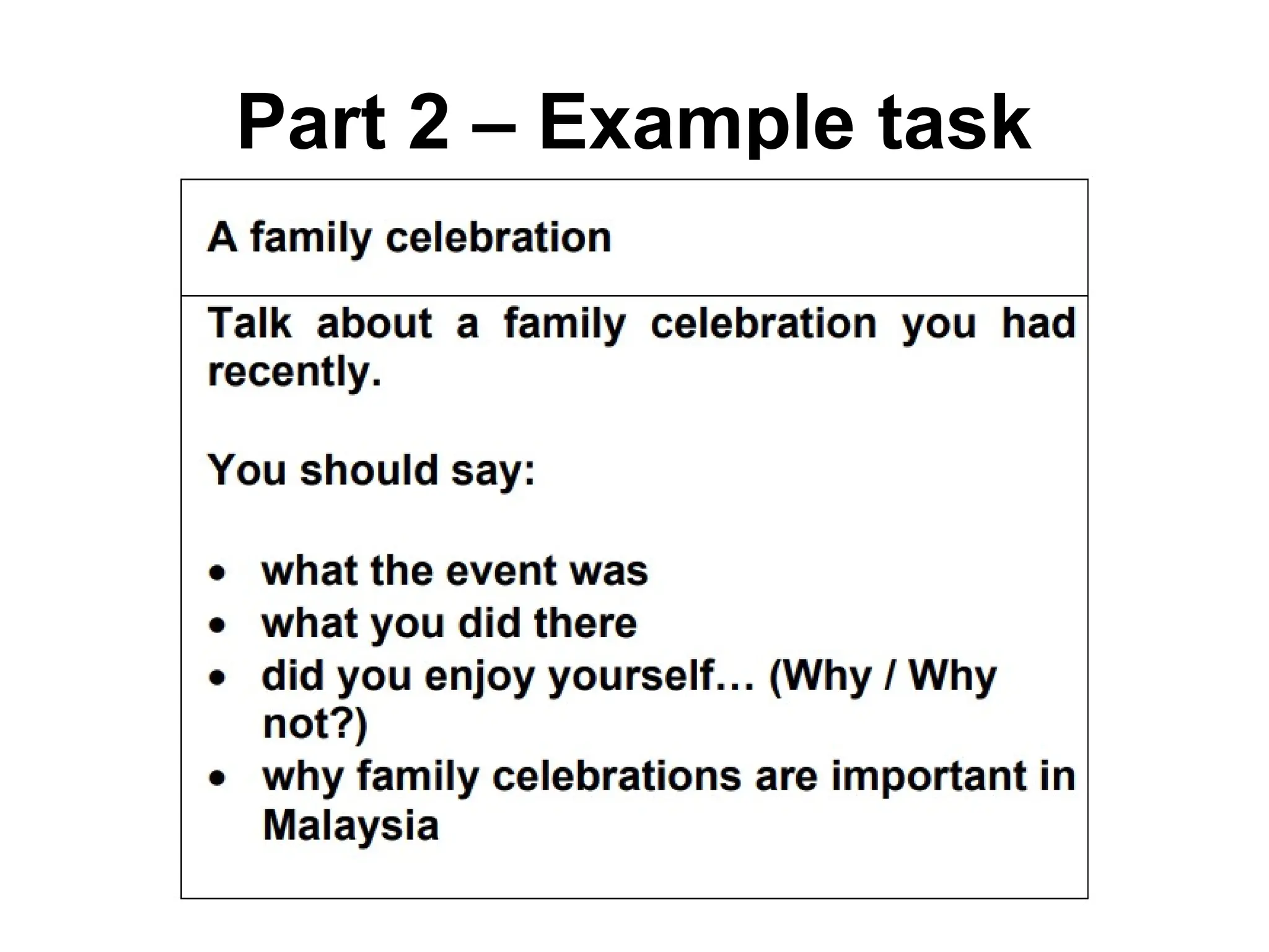 Part 2 – Example task
 