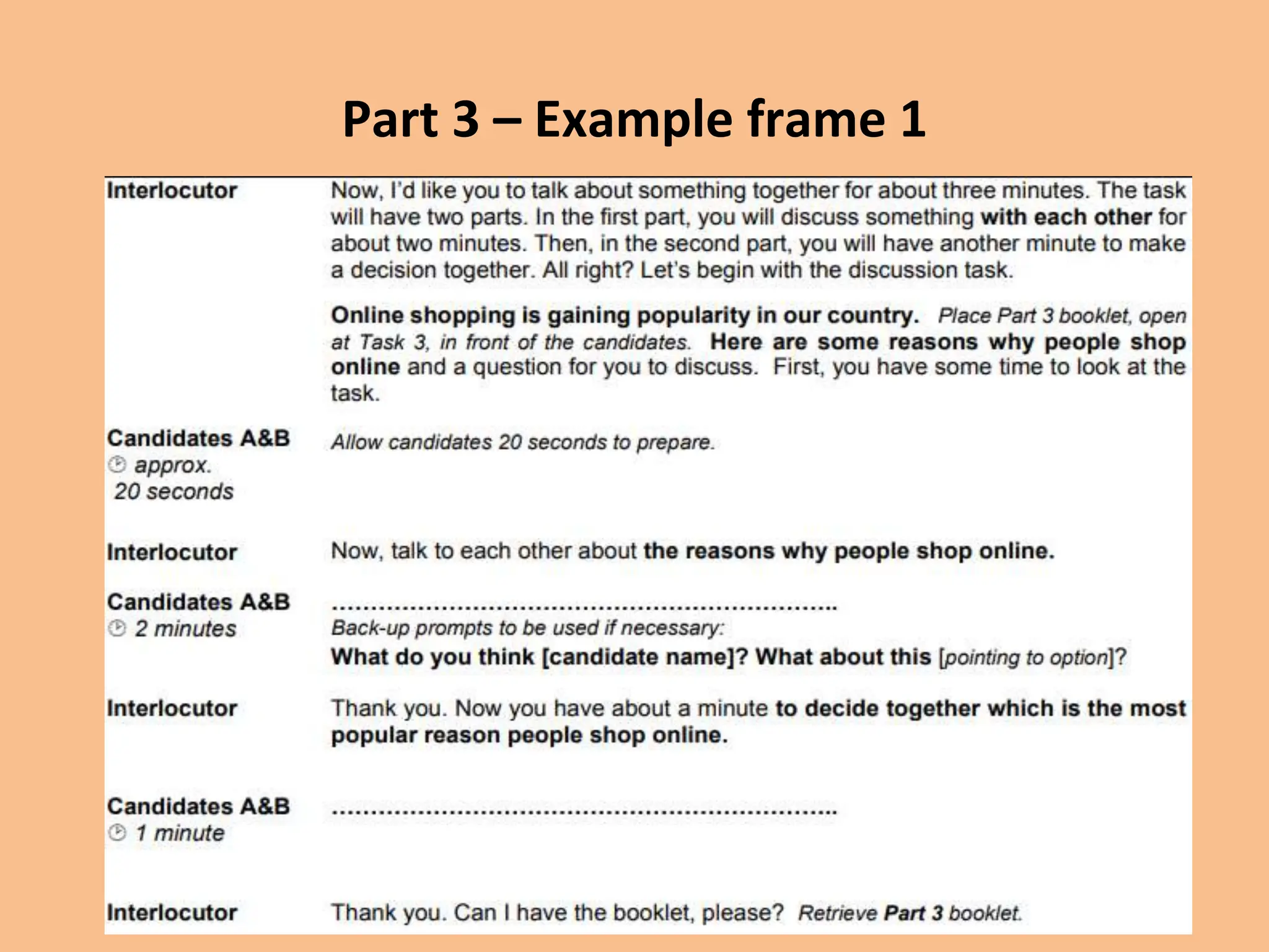 Part 3 – Example frame 1
 