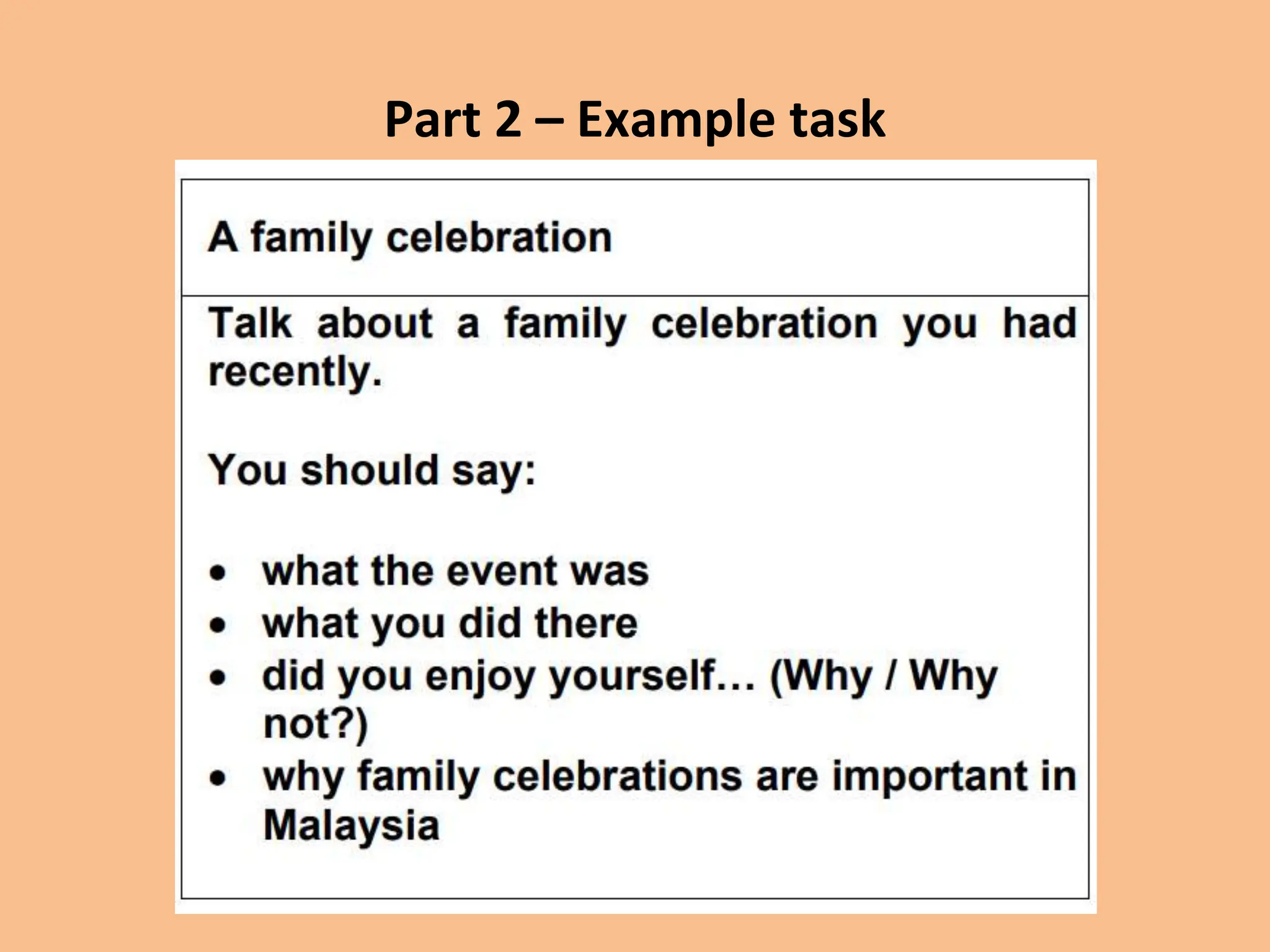 Part 2 – Example task
 