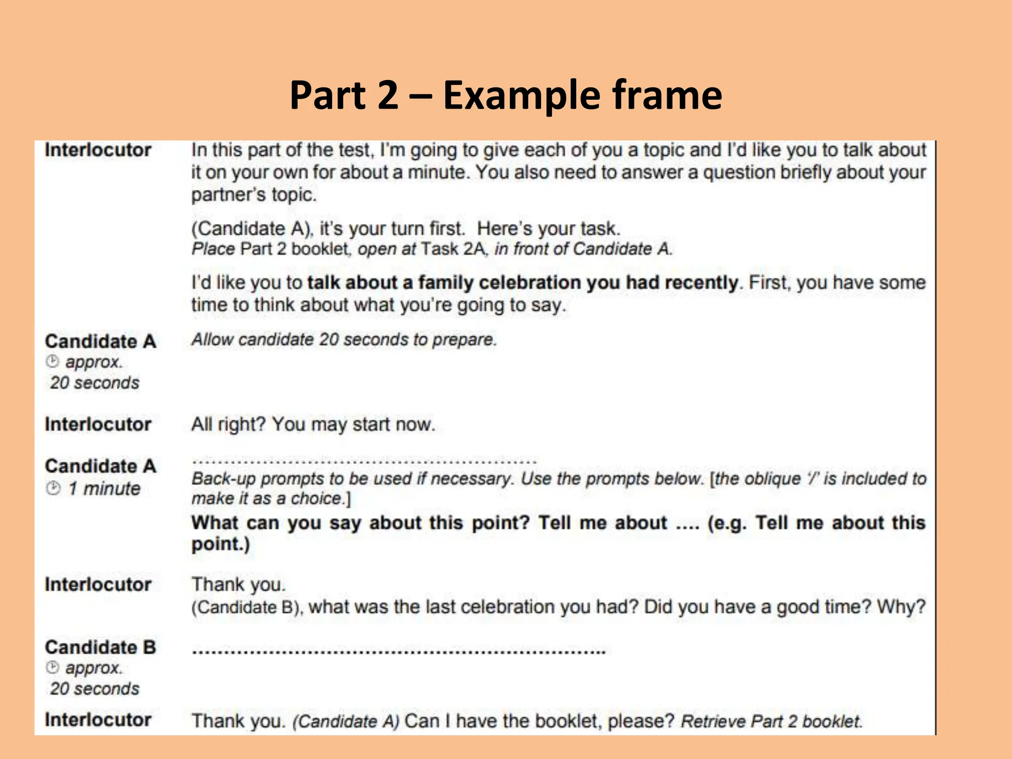 Part 2 – Example frame
 