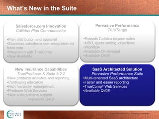 Callidus Software Product Suite Overview: What's New Slide 37