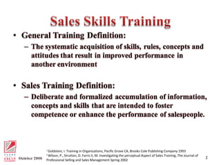 Sales Training ROI: An Oxymoron No More Slide 2