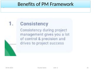 Benefits of PM Framework
04-05-2023 Faculty Name Unit -2 26
 
