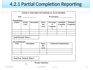 4.2.1 Partial Completion Reporting
04-05-2023 Faculty Name Unit -2 42
 