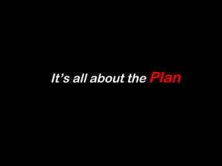 It’s all about the Plan
 