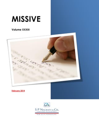 MISSIVE
Volume XXXIII
February 2014
 