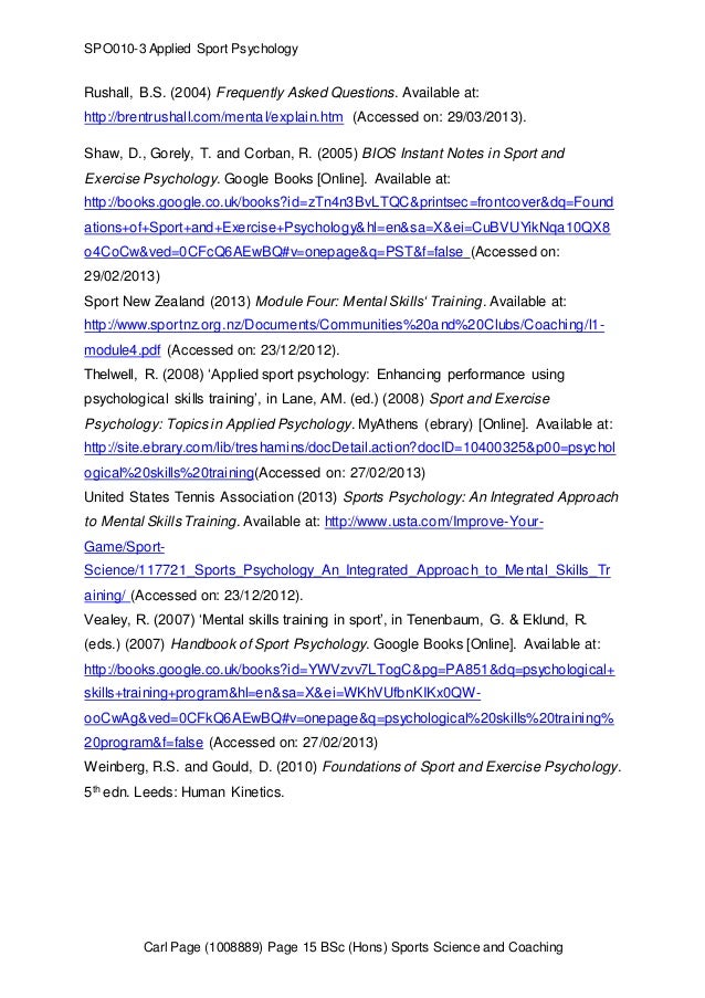 Psychological skills training programme psychology essay image