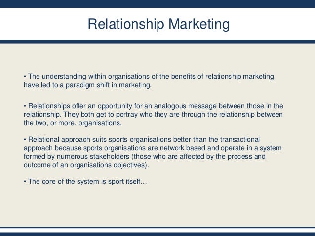 examples of relationship marketing in sports