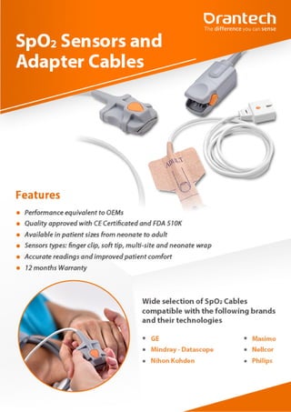 Spo2 sensors and adapter cables