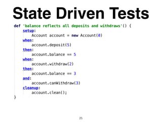 State Driven Tests
25
 