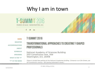 Why I am in town
3/23/2016
© IBM UPWard 2016
2
 
