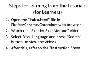 Spoken tutorials libreoffice | PPTX