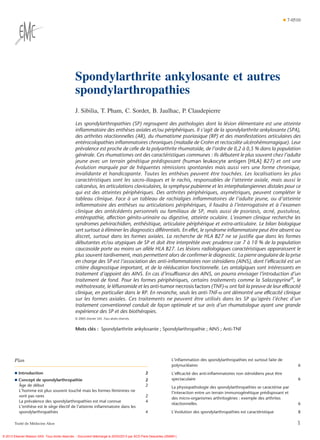 Spondylarthrite ankylosante et autres spondylarthropathies | PDF
