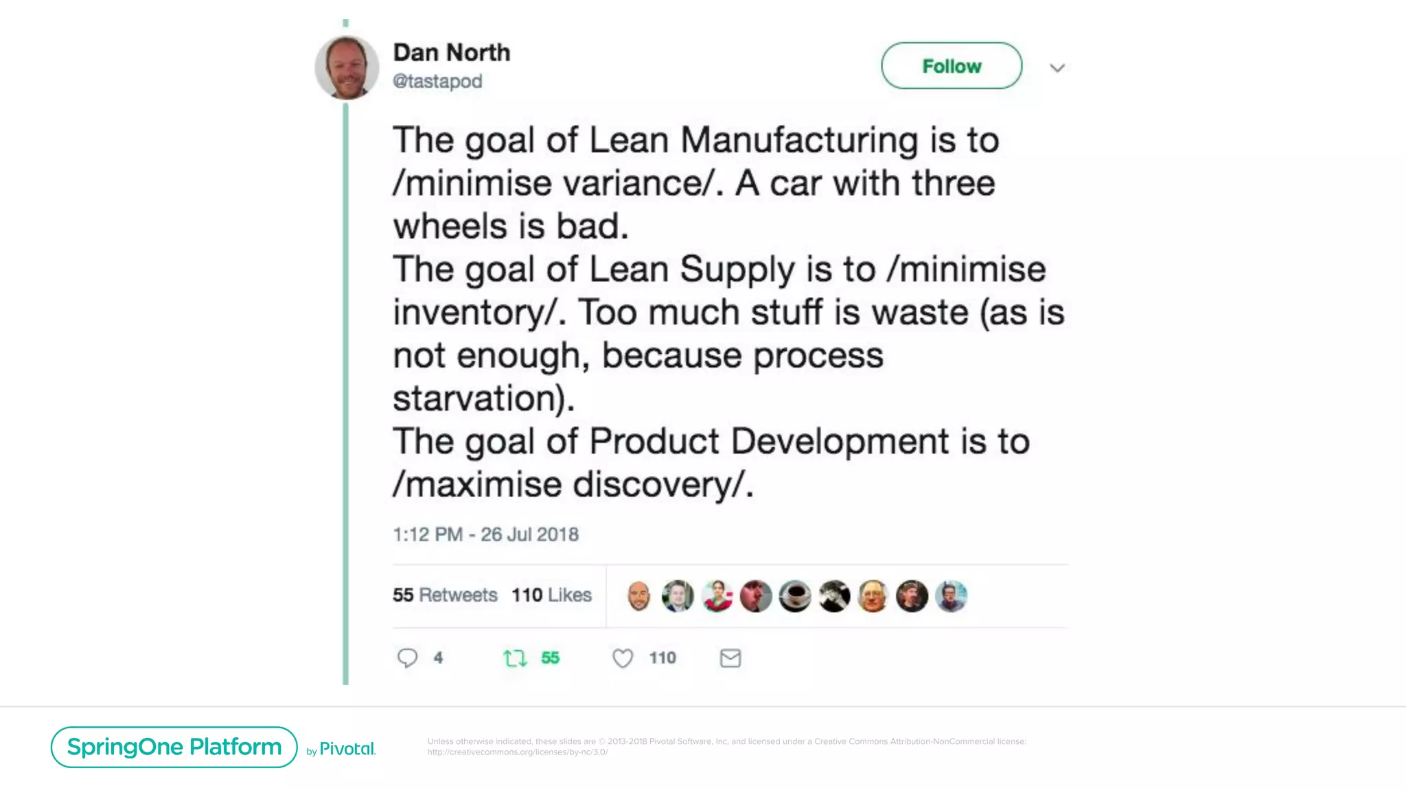 Unless otherwise indicated, these slides are © 2013-2018 Pivotal Software, Inc. and licensed under a Creative Commons Attribution-NonCommercial license:
http://creativecommons.org/licenses/by-nc/3.0/
 