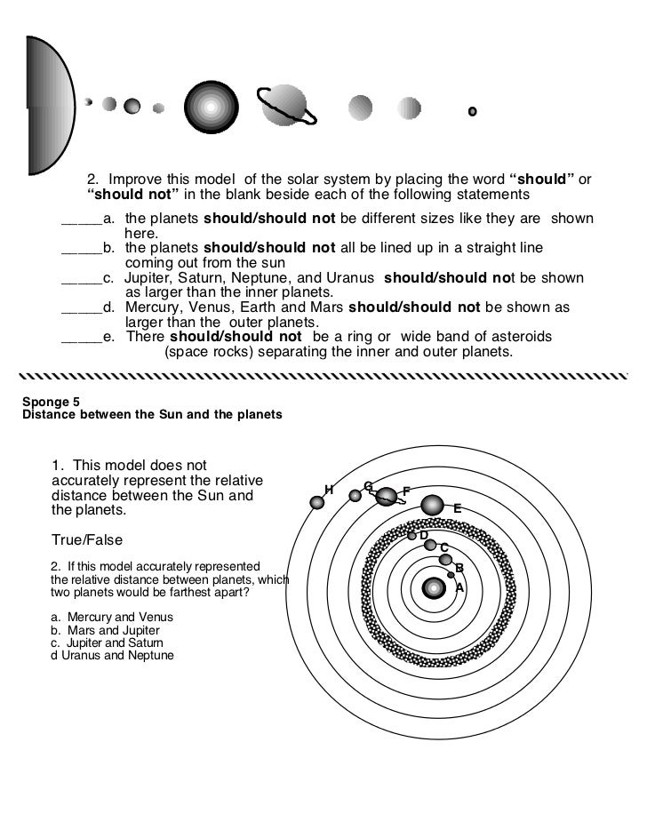 Solar system (worksheet 2)
