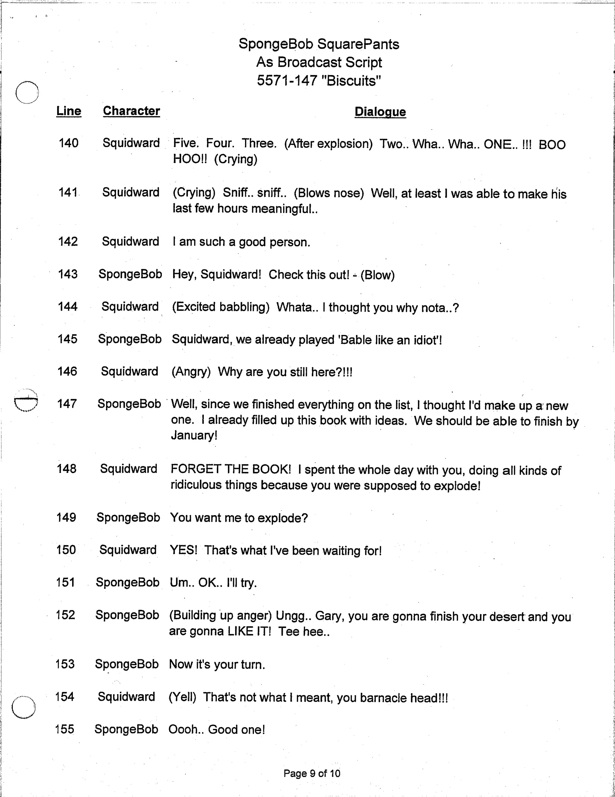 Spongebob squarepants script for educational purposes בובספוג מכנסמרובע ...