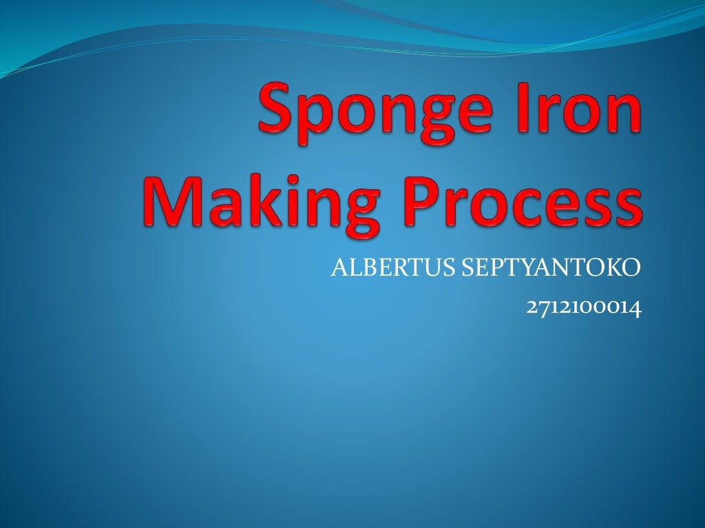 Sponge iron making process