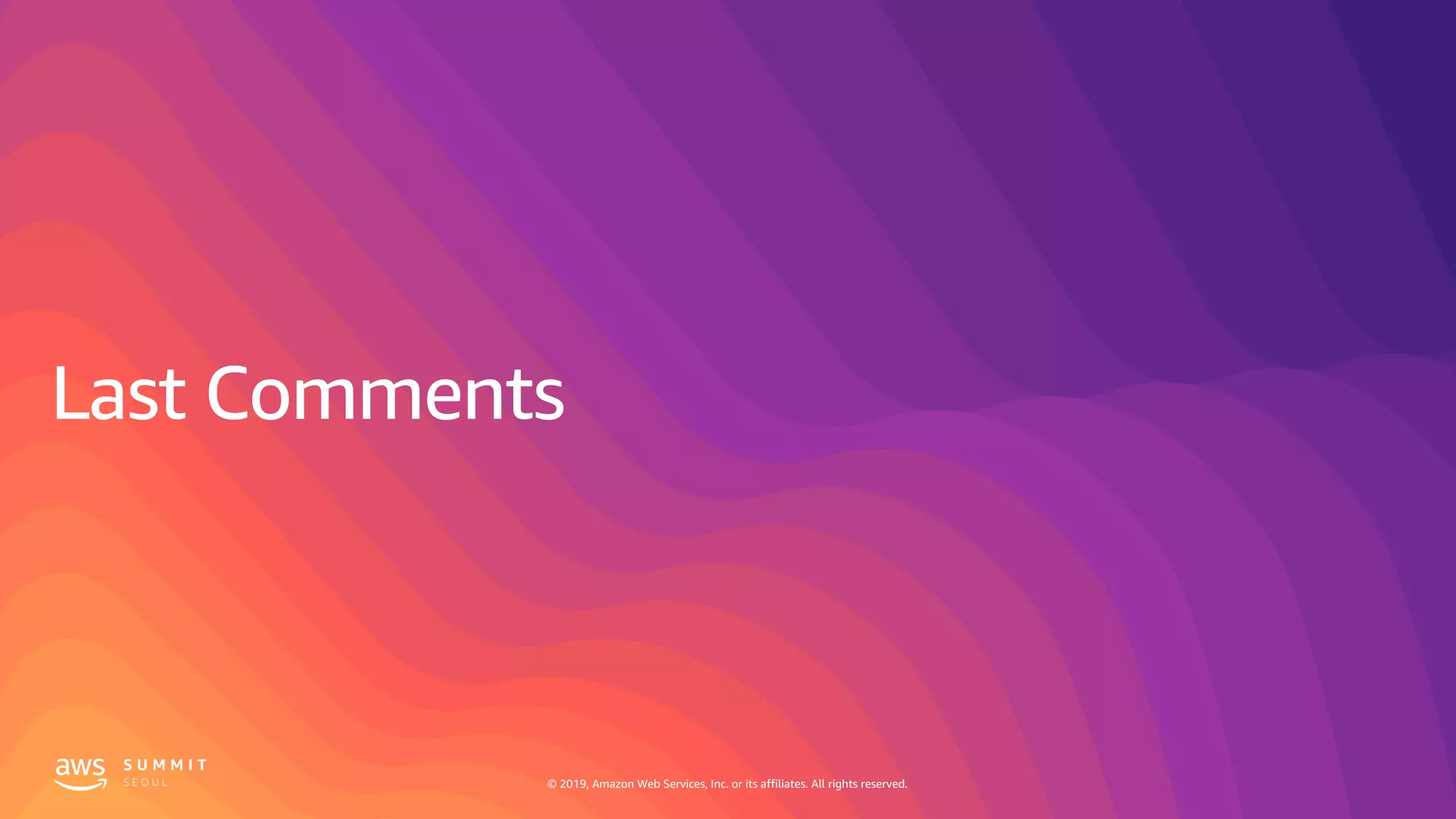 © 2019, Amazon Web Services, Inc. or its affiliates. All rights reserved.
 