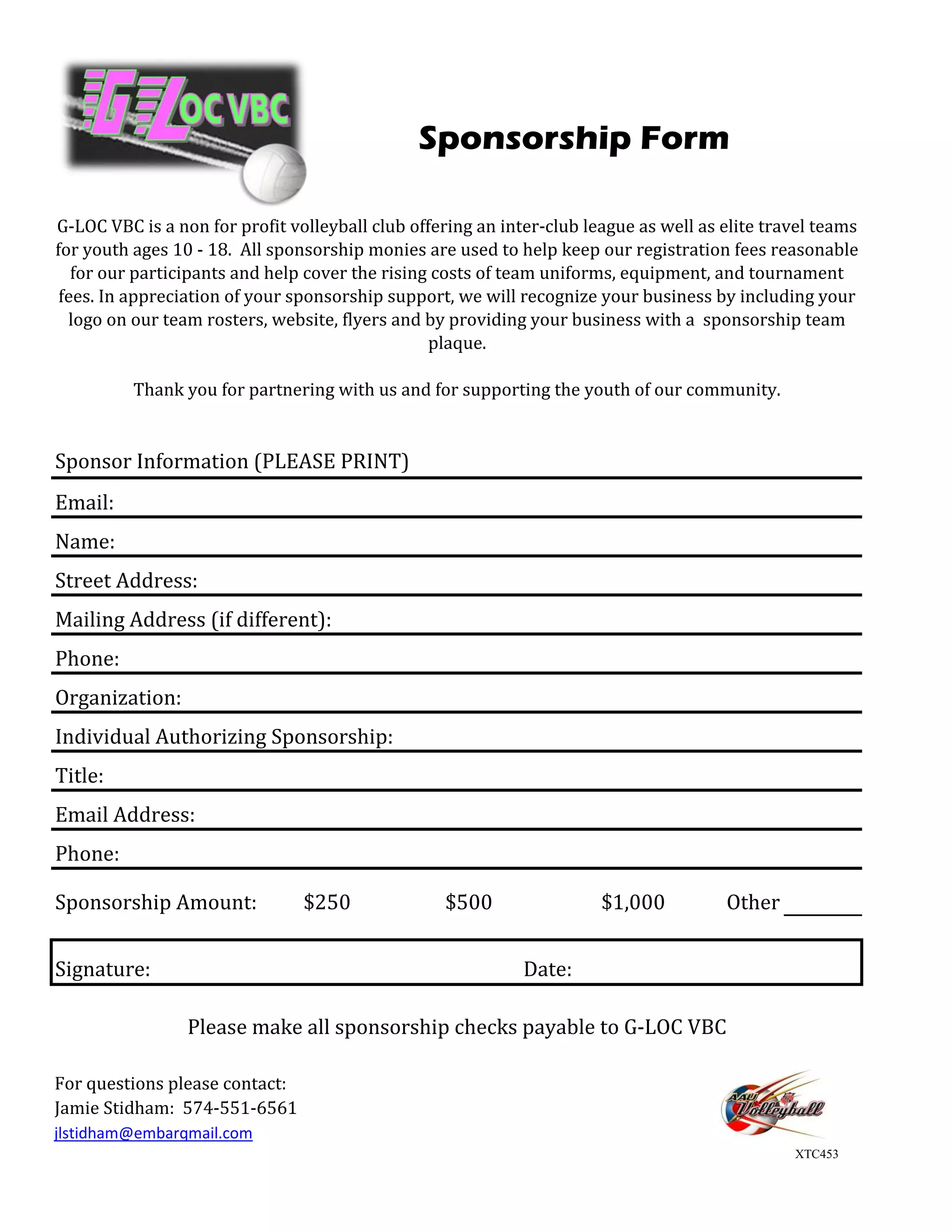 Udi Sponsor Form.pdf Sponsor Form | PDF