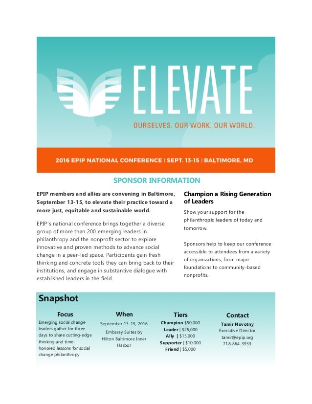 2016 conference sponsorship information conference sponsorship flyer