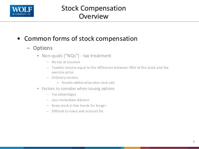 Are non qualified stock options taxed as ordinary income