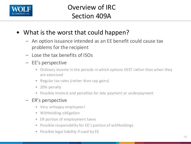 Irc 409a stock options