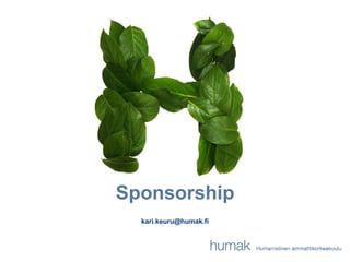 Sponsorship [email_address] 