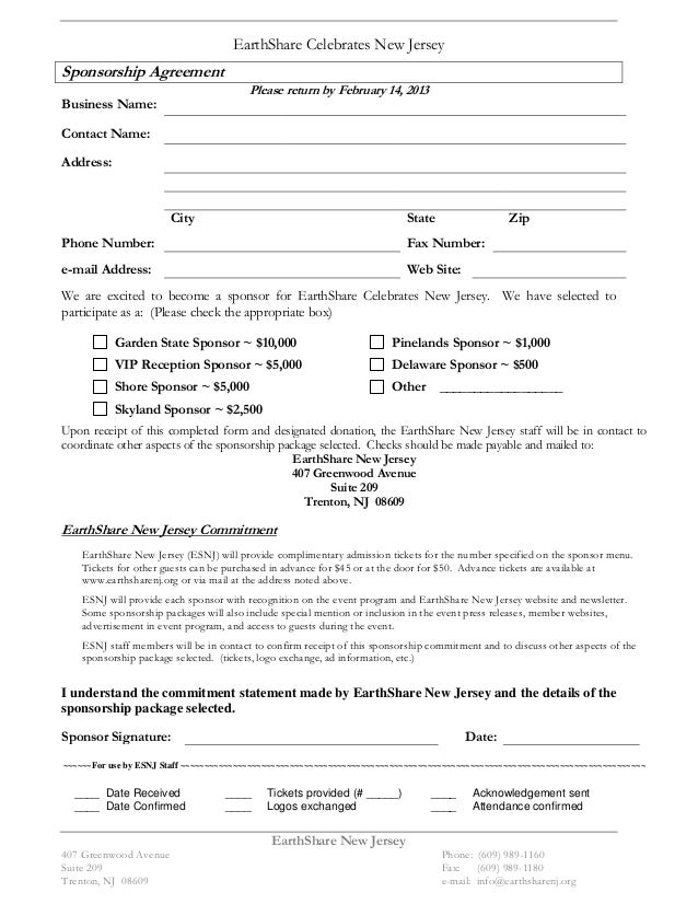 sponsorship agreement