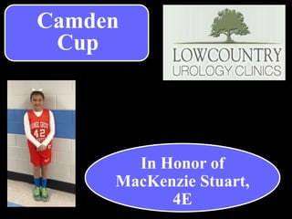 In Honor of
MacKenzie Stuart,
4E
Camden
Cup
 