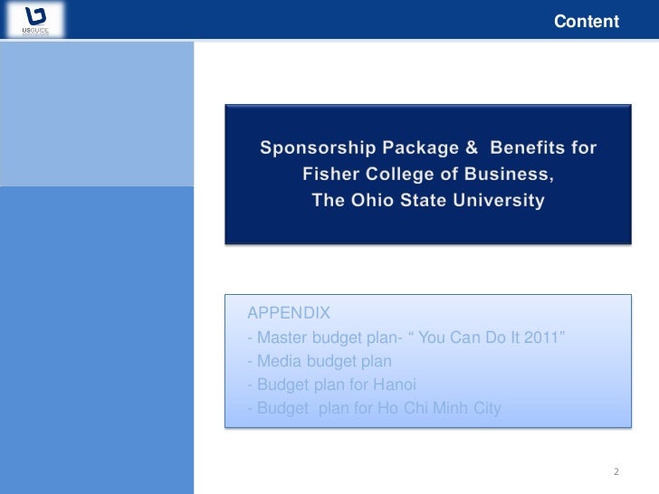 sponsorship proposal you can do it 2011 fisher college ohio state