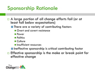 Sponsorship Purpose, Roles, And Responsibilities For Organizational C…