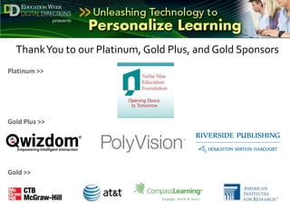 Thank You to our Platinum, Gold Plus, and Gold Sponsors Platinum >> Gold Plus >> Gold >>  