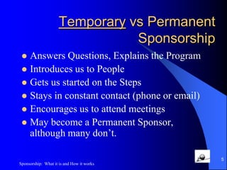 Myth of Sisyphus4Sponsorship:  What it is and How it works