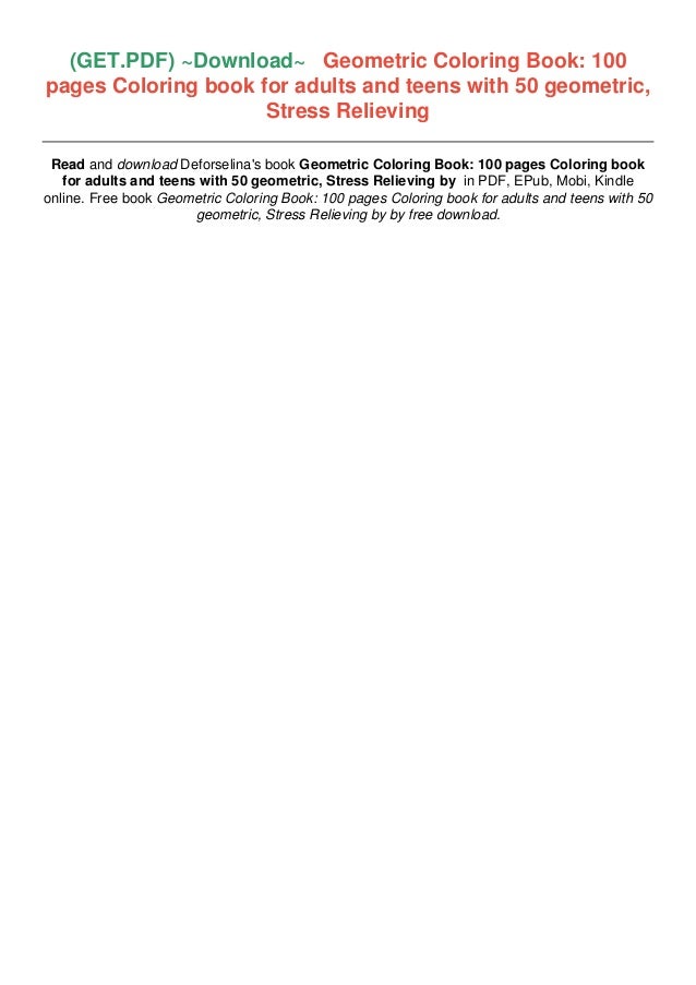 Spontaneous Geometric Coloring Book 100 Pages Coloring Book For