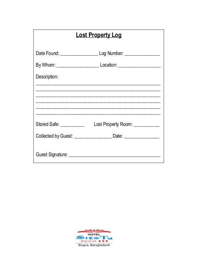 lost and found log