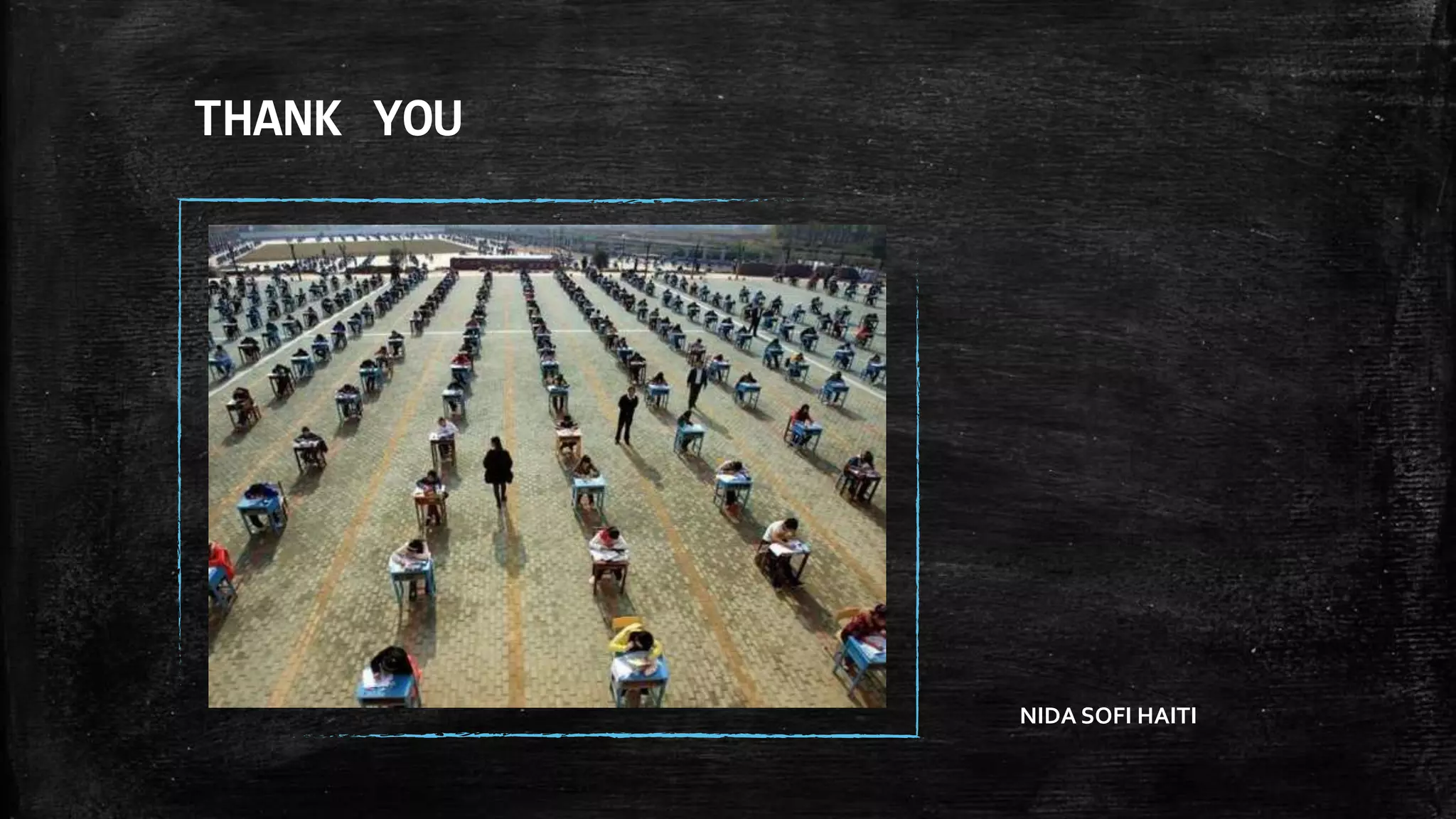 THANK YOU 
NIDA SOFI HAITI 
