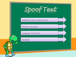 Definition and social function
Generic structure
Language of feature
Example
 