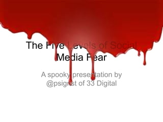 The Five Levels of Social
Media Fear
A spooky presentation by
@psigrist of 33 Digital

 