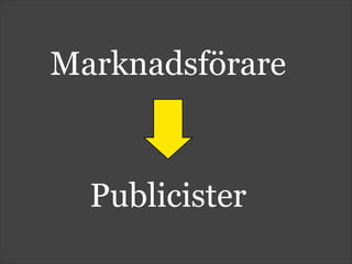 Marknadsförare
Publicister
 