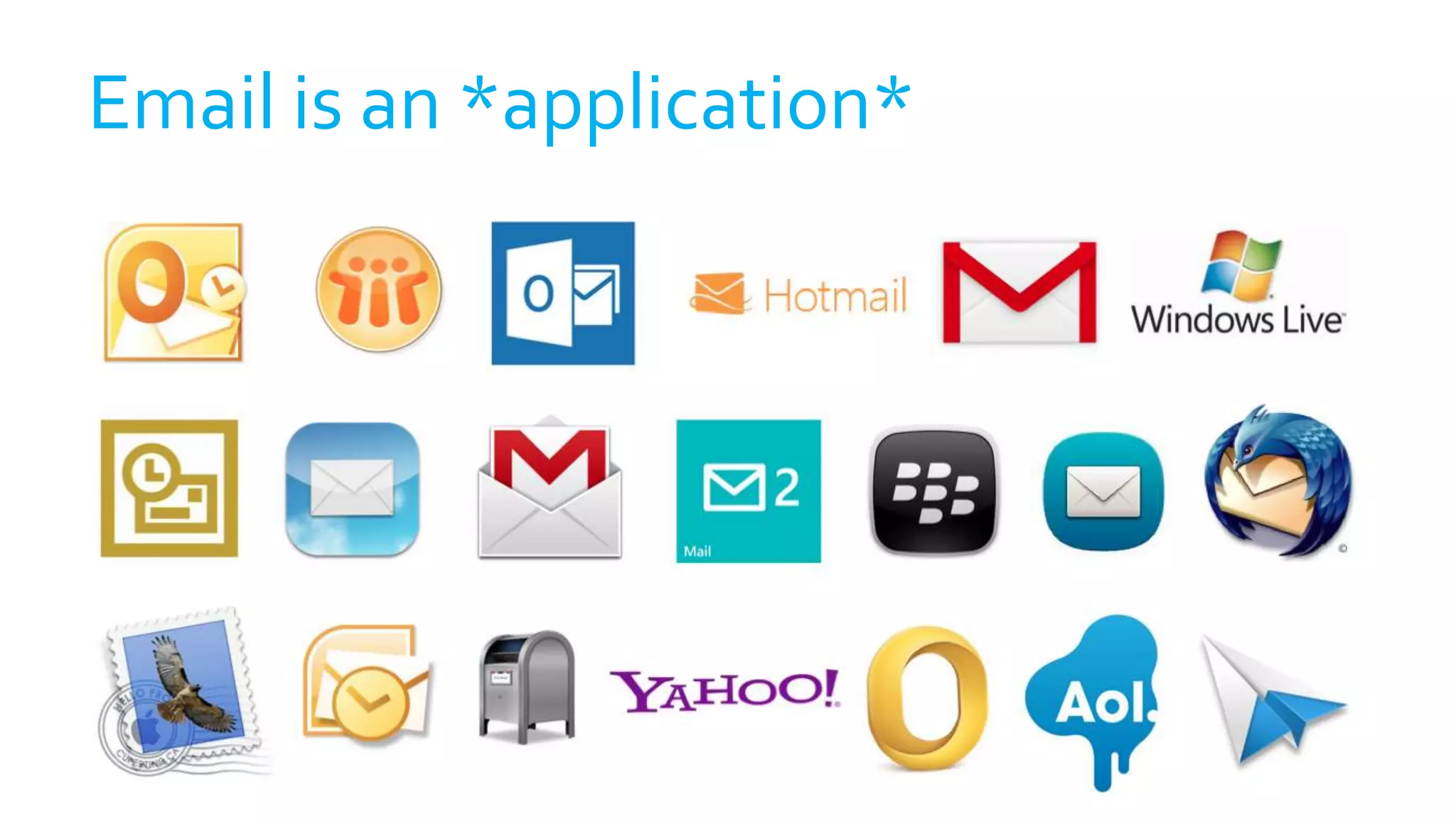 Email is an *application*
 