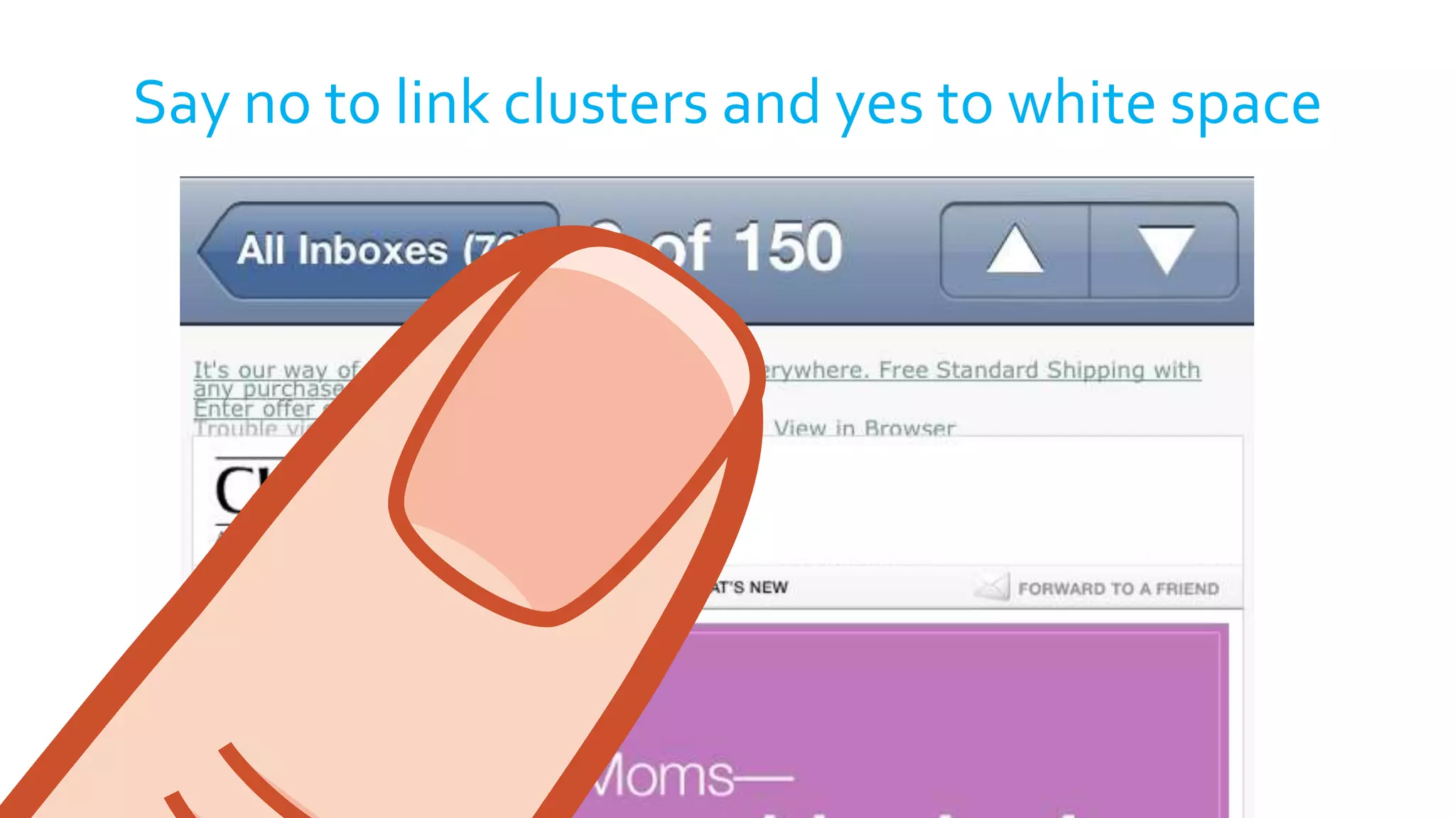 Say no to link clusters and yes to white space
 