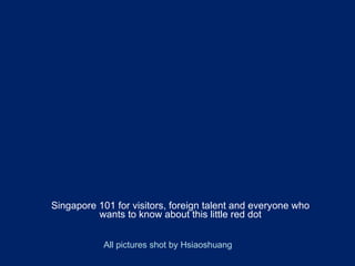 Singapore 101 for visitors, foreign talent and everyone who wants to know about this little red dot All pictures shot by Hsiaoshuang 