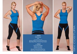 9
ART. 4894
MUSCULOSA
Tank
1-2-3-4 / s-m-l-xl
Náutico-Negro-Fucsia fluo-Verde fluo
Blue-Black-Fluor Fuchsia-Fluor Green
ART. 4969
CALZA PESCADORA
Stretch knit short
1-2-3-4 / s-m-l-xl
Náutico-Fucsia fluo-Verde fluo
Blue-Fluor Fuchsia-Fluor Green
SINCOSTURA
 