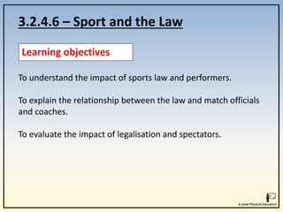Sports Law Presentation and its learning objectives | PPT