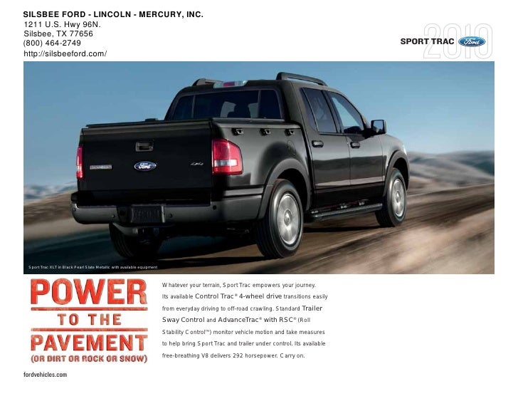 2010 Ford SportTrac SILSBEE FORD LINCOLN MERCURY, INC near Houston, Texas