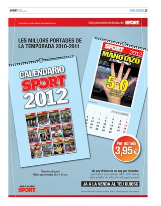 SPORT Lunes 2012
      2 Enero      PUBLICIDAD 17
 