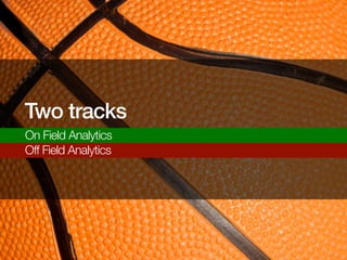 Two tracks
On Field Analytics
Off Field Analytics

 