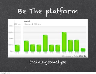 Be The platform
trainingsanalyse
dinsdag 28 mei 13
 