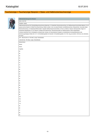Katalogtitel                                                                                                                                          02.07.2010

Tauchanzüge > Tauchanzüge Neopren > Nass- und Halbtrockentauchanzüge


               Halbtrockentauchanzug Arctic Standard

               Art.Nr.: GA-1101

               Hersteller: Aquata

               Halbtrockentauchanzug Arctic StandardNeoprentauchanzug halbtrocken, mit Gasdichten Rückenreißverschluss und Glatthautneoprenmanschetten.Material: 6,5 mm
               aquata-ceramics Neopren mit Metal-Plush Beschichtung, dreifach verklebt, innen und außen Blindstich vernähtReißverschluss: Wasserdichter, horizontaler Metall
               Rückenreißverschluss, mit AbdecklascheManschetten: Doppelte Glatthautneoprenmanschetten an Armen und Beinen, Neopren Halsmanschette, Kragen mit
               HaubenfixierungKopfhaube: 6,5 mm Neopren mit Metal-Plush Beschichtung, Gesichtsmanschette aus Glatthautmaterial, breiter KragenWeitere
               Funktionen:SpinePad Plus für Wirbelsäule und NierenFarbe: Schwarz mit maroonfarbenen Einsätzen und silberfarbenen KontrastnähtenDamen-oder
               Herrenanzugverfügbare Größen:36- 44 / 72 - 80 Konfektionsgrößen für Damen46 - 60 Konfektionsgrößen / 94- 106 = lang und schlank / 25-30 kurz und vollschlank
               für Herren

               UVP: 355,00 EUR inkl. 19% Mwst. zuzügl. Versandkosten

               0,00 EUR inkl. 19% Mwst. zuzügl. Versandkosten

               Damen/Herren:

               Damen

               Herren

               Unigröße:

               36

               38

               40

               42

               44

               72

               74

               76

               80

               46

               48

               50

               52

               54

               56

               58

               60

               94

               96

               98

               102

               104

               106

               110

               25

               26

               27

               28

               30




                                                                              199
 