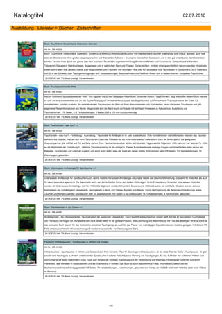 Katalogtitel                                                                                                                                               02.07.2010

Ausbildung Literatur > Bücher Zeitschriften


                Buch: Tauchführer Deutschland, Österreich, Schweiz

                Art.Nr.: MB-42002

                Buch: Tauchführer Deutschland, Österreich, Schweiz224 Seiten200 AbbildungenBruschur mit PlastikeinbandTauchen unabhängig vom Urlaub, spontan, auch mal
                über ein Wochenende ohne großen organisatorischen und finanziellen Aufwand – in unseren heimischen Gewässern und in den gut erreichbaren Nachbarländern
                können Taucher ihren Sport das ganze Jahr über ausüben. Tauchclubs organisieren häufig Wochenendfahrten und Kurzurlaube. Getaucht wird in Kanälen,
                Talsperren (Stauseen), Steinbruchseen, Baggerseen und in natürlichen Seen und Flüssen. Gut erreichbar, inmitten einer ausschließlich hervorragenden Infrastruktur
                bieten sich in allen drei Ländern überall gute Möglichkeiten zum Tauchen. Alle wichtigen Infos über 60Tauchplätze und Tauchbasen in Deutschland, 30 in Österreich
                und 20 in der Schweiz, über Tauchgenehmigungen und -voraussetzungen, Besonderheiten und Gefahren finden sich in diesem kleinen, kompakten Tauchführer.

                19,95 EUR inkl. 7% Mwst. zuzügl. Versandkosten


                Buch: Tauchparadiese der Welt

                Art.Nr.: MB-41603

                Neu im SortimentTauchparadiese der Welt - Von Ägypten bis zu den Galapagos-InselnAutor: Johannes Höflich / Ingolf Winter / Jörg MatzkyBei diesem Buch handelt
                es sich um eine überarbeitete und um das Kapitel "Galapagos" erweiterte Neuausgabe des Begleitbuches zur Fernsehserie "Tauchparadiese der Erde". Es
                charakterisiert, prächtig illustriert, die spektakulärsten Tauchreviere der Welt mit ihren Besonderheiten und Schönheiten, nennt die besten Tauchspots und gibt
                allgemeine Reiseinformationen pro Revier. Abgerundet wird der Band durch ein Kapitel mit wichtigen Hinweisen zu Naturschutz, Ausbildung und
                Tauchsicherheit..176 Seiten, 216 Farbabbildungen, 8 Karten, 265 x 230 mm,Schutzumschlag

                29,90 EUR inkl. 7% Mwst. zuzügl. Versandkosten


                Buch: Tauchschein - was nun? n.l.

                Art.Nr.: MB-41524

                Tauchschein - was nun? - Fortbildung * Ausrüstung * Tauchziele für Anfänger im In- und AuslandAutor: Thilo KünnethImmer mehr Menschen erlernen das Tauchen
                während des Urlaubs, machen dort ihren Tauchschein. Nach der Rückkehr ist der Informationsbedarf meist enorm hoch, es fehlen jedoch die geeigneten
                Ansprechpartner, die mit Rat und Tat zur Seite stehen. Dem Tauchscheinbesitzer stellen sich deshalb Fragen wie die folgenden: »Wo kann ich hier tauchen?«, »Gibt
                es die Möglichkeit der Fortbildung?«, »Welche Tauchausrüstung ist die richtige?«. Dieses Buch beantwortet derartige Fragen und ist außerdem mehr als nur ein
                Ratgeber. Es informiert und unterhält zugleich und sorgt somit dafür, dass der Spaß am neuen Hobby nicht verloren geht.276 Seiten, 112 Farbabbildungen, 13
                Zeichnungen, gebunden

                24,90 EUR inkl. 7% Mwst. zuzügl. Versandkosten


                Buch: Unterwasser-Archäologie für Sporttaucher n.l.

                Art.Nr.: MB-41549

                Unterwasser-Archäologie für SporttaucherAutor: Janine SeidelUnterwasser-Archäologie als junges Gebiet der Geschichtsforschung ist sowohl für Historiker als auch
                für Laien besonders spannend. Die Bandbreite reicht von der Antike bis hin zu den beiden Weltkriegen. Unter Einbeziehung führender Unterwasser-Historiker
                werden die Unterwasser-Archäologie und ihre Hilfsmittel allgemein verständlich erklärt. Spurensuche, Methodik sowie die rechtliche Situation werden ebenso
                beschrieben wie archäologisch interessante Tauchgebiete in Nord- und Ostsee, Ägypten und Mexiko. Durch die Ergänzung der Bereiche »Orientierung« sowie
                »Suchen und Bergen« werden Sporttaucher aller Art angesprochen.160 Seiten, 3 sw-Abbildungen, 75 Farbabbildungen, 8 Zeichnungen, gebunden

                24,90 EUR inkl. 7% Mwst. zuzügl. Versandkosten


                Buch: Wracktauchen in der Ostsee n.l.

                Art.Nr.: MB-41953

                Wracktauchen - die interessantesten Tauchgänge in der westlichen OstseeAutor: Ingo OppeltWracktauchenIngo Oppelt stellt dort die 40 reizvollsten Tauchobjekte
                von Flensburg bis Rügen vor. Auf jeweils zwei bis 6 Seiten liefert er die genaue Position, eine Zeichnung und Beschreibung mit Foto des jeweiligen Wracks.Somit ist
                das kompakte Buch sowohl für das Vorbereiten einzelner Tauchgänge als auch für das Planen von mehrtägigen Expeditionstouren bestens geeignet.144 Seiten 176
                Farb-Unterwasserfotos42 Wrackzeichnungen6 Seekartenausschnitte von Flensburg zum Darß.

                24,90 EUR inkl. 7% Mwst. zuzügl. Versandkosten


                Fachbuch: Höhlentauchen - Sporttauchen in Höhlen und Grotten

                Art.Nr.: MB-41460

                Höhlentauchen - Sporttauchen in Höhlen und GrottenAutor: Thilo Künneth / Paul W. Munzinger»Höhlentauchen« ist der dritte Titel der Reihe »Tauchpraxis«. Er gibt
                sowohl dem Neuling als auch dem ambitionierten Sporttaucher fundierte Ratschläge zur Planung von Tauchgängen, für das Auffinden der schönsten Höhlen und
                zum Umgang mit deren Bewohnern. Dazu Tipps zum Einsatz der richtigen Ausrüstung und die Verwendung von Mischgas, Hinweise auf Gefahren und deren
                Prävention, das Verhalten in Notsituationen und die Orientierung in Höhlen. Das Buch ist durch faszinierende Fotos, informative Grafiken und ein
                Stichwortverzeichnis aufwändig gestaltet.146 Seiten, 76 Farbabbildungen, 3 Zeichnungen, gebundenvom Verlag ab 01/2008 nicht mehr lieferbar (aber noch 1Stück
                im Bestand)

                26,00 EUR inkl. 7% Mwst. zuzügl. Versandkosten




                                                                                 246
 